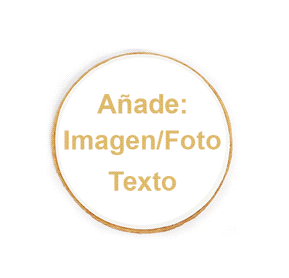 4cm - Galletas personalizadas de circulo de 4cm de diametro con impresion en Papel de Azúcar y fondant